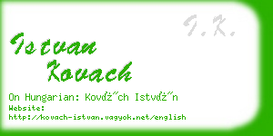 istvan kovach business card